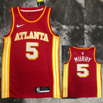 HAWKS MURRY #5 Red Top Quality Hot Pressing NBA Jersey  (Trapeze Edition)