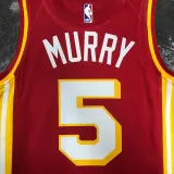 HAWKS MURRY #5 Red Top Quality Hot Pressing NBA Jersey  (Trapeze Edition)