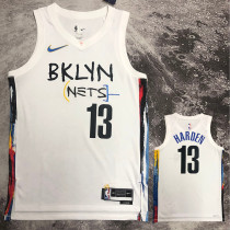 22-23 NETS HARDEN #13 White City Edition Top Quality Hot Pressing NBA Jersey