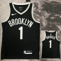 22-23 NETS BRIDGES #1 Black Top Quality Hot Pressing NBA Jersey (V领)