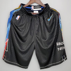 20-21 NETS  Black City Edition Top Quality NBA Pants (涂鸦)