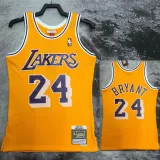 2007-2008 LAKERS BRYANT #24 Yellow Retro Top Quality Hot Pressing NBA Jersey (圆领）