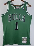 2008-09 BULLS ROSE #1 Green Retro Top Quality Hot Pressing NBA Jersey (圆领）