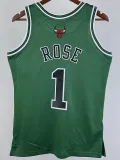 2008-09 BULLS ROSE #1 Green Retro Top Quality Hot Pressing NBA Jersey (圆领）