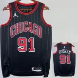 22-23 BULLS RODMAN #91 Black Top Quality Hot Pressing NBA Jersey (Trapeze Edition) 飞人版