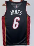 22-23 HEAT JAMES #6 Black Top Quality Hot Pressing NBA Jersey (V领）