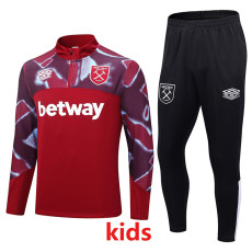 2023 West Ham Red Kids Half Pull Tracksuit (童装) (半拉链)