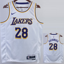 22-23 LAKERS HACHIMURA #28 White Top Quality Hot Pressing NBA Jersey(圆领)