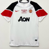 2010-2011 Man Utd Away White Retro Soccer Jersey (决赛字)