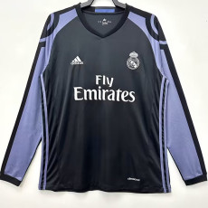 2016-2017 RMA  Away Black Long Sleeve Retro Soccer Jersey (长袖)