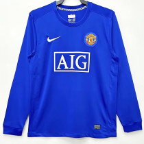2008-2009 Man Utd Away long sleeve Retro Soccer Jersey