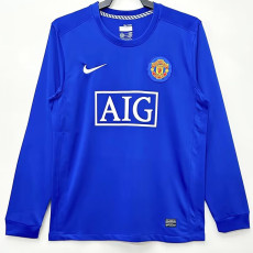 2008-2009 Man Utd Away long sleeve Retro Soccer Jersey