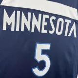 22-23 Timberwolves EDWARDS #5 Blue Top Quality Hot Pressing NBA Jersey