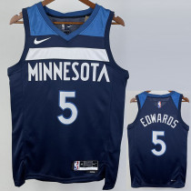 22-23 Timberwolves EDWARDS #5 Blue Top Quality Hot Pressing NBA Jersey