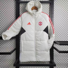 23-24 Man Utd White Hooded Cotton Coat Red Edge (红色边) 棉衣