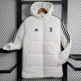 23-24 JUV White Hooded Cotton Coat Black Edge (黑色边) 棉衣