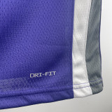 23-24 KINGS FOX #5 Purple Away Top Quality Hot Pressing NBA Jersey(V领）