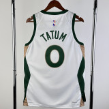 23-24 CELTICS TATUM #0 White City Edition Home Top Quality Hot Pressing NBA Jersey