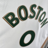23-24 CELTICS TATUM #0 White City Edition Home Top Quality Hot Pressing NBA Jersey