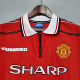 1998-1999 Man Utd Home Long Sleeve Retro Soccer Jersey (长袖)