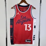 24-25 Clippers GEORGE #13 Red Top Quality Hot Pressing NBA Jersey (Trapeze Edition) 飞人版