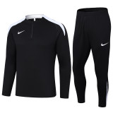 2024 NK Black Half Pull Tracksuit #05(半拉链)(白色领)