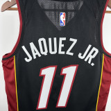 22-23 HEAT JAQUEZ JR. #11 Black Top Quality Hot Pressing NBA Jersey (V领）