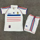 1998 France Home Kids Retro Soccer Jersey(带小字)