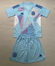 24-25 Germany Blue GoalKeeper Kids Soccer Jersey
