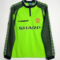 1998-1999 Man Utd Green Goalkeeper Long Sleeve Retro Soccer Jersey (长袖)