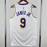 22-23 Lakers JAMES JR. #9 White Top Quality Hot Pressing NBA Jersey(圆领)