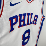 22-23 76ERS GEORGE #8 White Top Quality Hot Pressing NBA Jersey