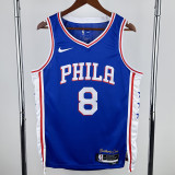 22-23 76ERS GEORGE #8 Blue Top Quality Hot Pressing NBA Jersey (V领）