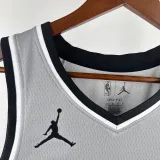 20-21 SA Spurs WEMBANYAMA #1 Grey Top Quality Hot Pressing NBA Jersey (Trapeze Edition) 飞人版