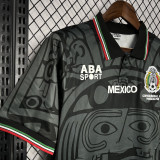 1998 Mexico Black Retro Soccer Jersey (带小字)