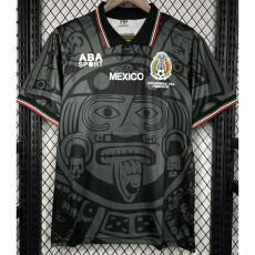 1998 Mexico Black Retro Soccer Jersey (带小字)