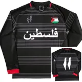24-25 Palestina FC Black Green Long Sleeve Soccer Jersey (长袖)红袖边