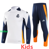 24-25 RMA White Kids Long Sleeve Training Tracksuit (童装)