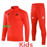 24-25 Man Utd Red Kids Half Pull Tracksuit (童装)(半拉链)