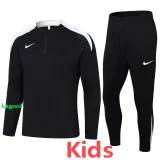 2024 NK Black Kids Half Pull Tracksuit #05(童装半拉链)(白色领)