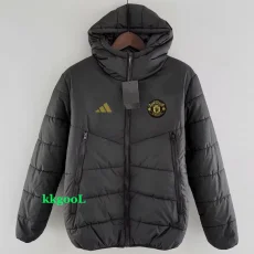 24-25 Man Utd Black Hooded Cotton Coat #棉衣