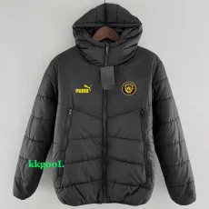 24-25 Man City Black Hooded Cotton Coat #棉衣