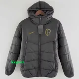 24-25 Corinthians Black Hooded Cotton Coat #棉衣