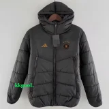 24-25 Germany Black Hooded Cotton Coat #棕标棉衣