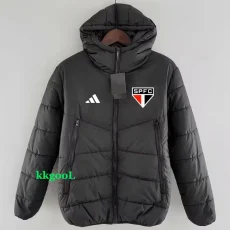 24-25 Sao Paulo Black Hooded Cotton Coat #棉衣