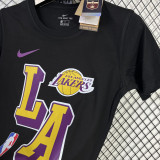 T133 Lakers Black 75th Anniversary High Quality Casual T-Shirt