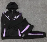 24-25 Germany Black Hoodie Half Pull Tracksuit #F595半拉连帽