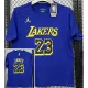 T183 Lakers Jordan JAMES #23 Blue High Quality Casual T-Shirt