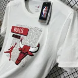 T195 Bulls Jordan White High Quality Casual T-Shirt