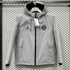 24-25 PSG Jordan Cotton Thickened warm Grey Outdoor Jackets #A805加棉冲锋衣
